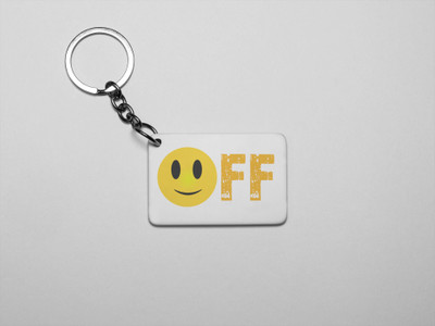 DOGAR ESSENTIALS Mood off Emoji- Printed Acrylic Keychains(Pack Of 2) Key Chain