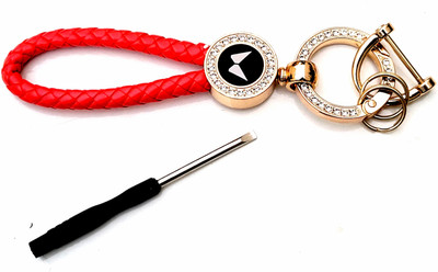 ADOREAL Mahindra Keychain And Keyring Red Rope Golden Ring Key Chain