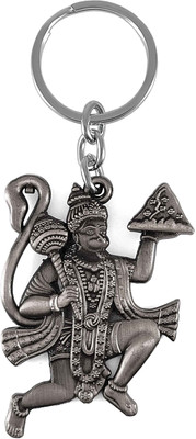 SGE89 Lord Bajrangbali Hanuman Double Side Metal Keychain & Keyring Pack of 1 - Grey Key Chain