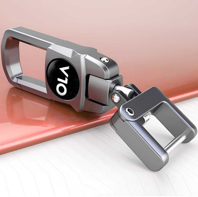 NIVIZEN Heavy Duty Metal Keychain - 360° Rotating Spring Lock, Gun Metal Black Key Chain