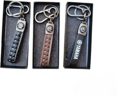 JNV Combo Of Leather Keychain Compatible With Yamaha Bike R15 | MT 15 | Scooty Key Chain