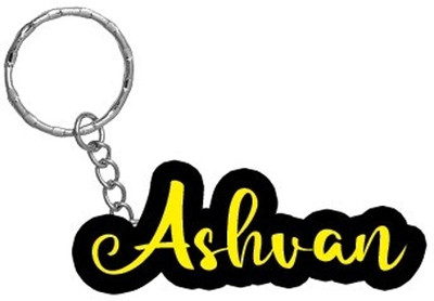 SY Gifts Ashvan Name Black Yellow Name Keychain Key Chain