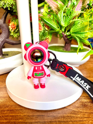 THEVIRAA 3D Astronaut Pink Cool Snap Hook Key Chain
