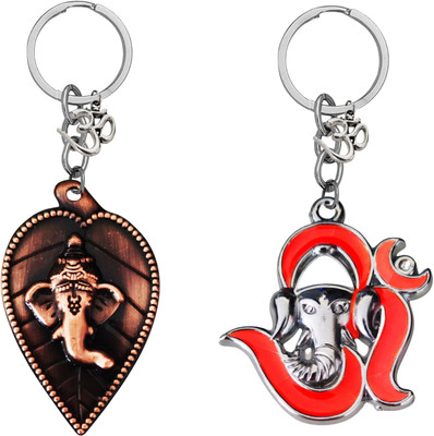 The Men Gift Lord Ganesha Om Metal Key Ring Keychain for Car, Bike & Office Shivkey592-619 Key Chain