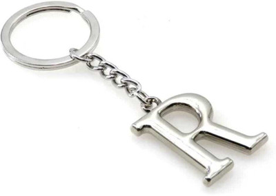 AMANVANI Alphabet Letter R Beautiful Keychains Silver Metal keychain Key Chain