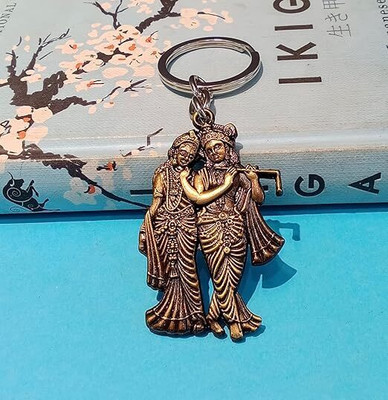 AADITYA Radha Krishna Metal Keychain Decorative Keychain for Men Women Key Chain