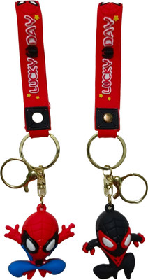 WHITE POPCORN SPIDEY KEYCHAIN PACK OF 2 WITH BOX WITH GOLDEN HOOK Key Chain