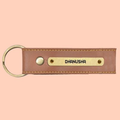 SY Gifts SYG Dhanusha Name Vegan Leather Keychain Key Chain