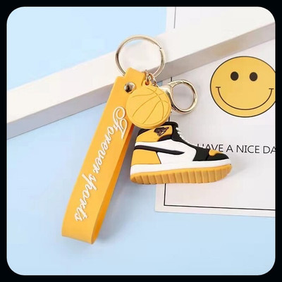 gtrp Keychain-Creative Cartoon Soft Rubber ajshoes Cartoon Bag Pendant Yellow Key Chain