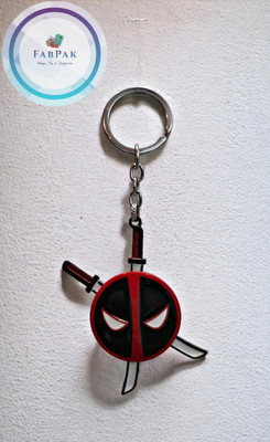 FabPak Luxurious and Premium Spinning/Rotating Metal Deadpool Keychain & Key ring Key Chain