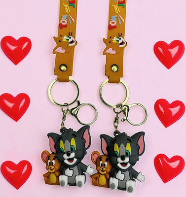 cutieclicks Tom & Jerry Friendship/Couple Keychain Duo - Classic Cartoon Fun (Set of 2) Key Chain