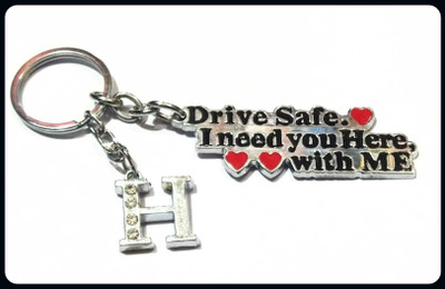 Meeko.com DRIVE SAFE WITH ALPHABET H LETTER / H NAME KEY CHAIN-A Key Chain