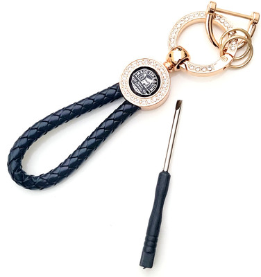 ADOREAL Royal Enfield Keychain And Keyring Black Rope Golden Ring Key Chain