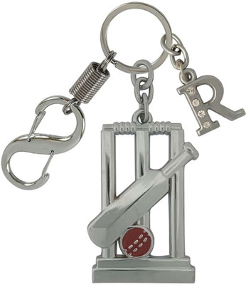 HANDSOME ISK Premium Finishing Cricket Bat Ball All 3 in 1 metal With R Letter Locking Lock Key Chain