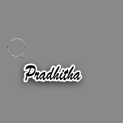 SY Gifts SYG Pradhitha Name Keychain White And Black Key Chain