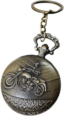AllYouNeed Analog Vintage Style Round Dial Quartz Unisex Antique bike pocketwatch Key Chain