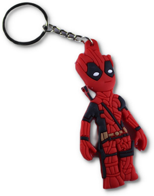 MAG BEE Deadpool Double Sided Red Color Rubber-kC87 Key Chain