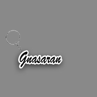 Prihit NEW_BBG Gnasaran Name Keychain White And Black Key Chain