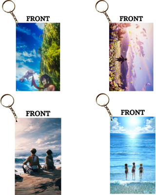 Hariyaali Enterprises LLP Attack On Titan EREN MIKASA LOVE STORY Unique Style 4 pcs Combo Key Chain