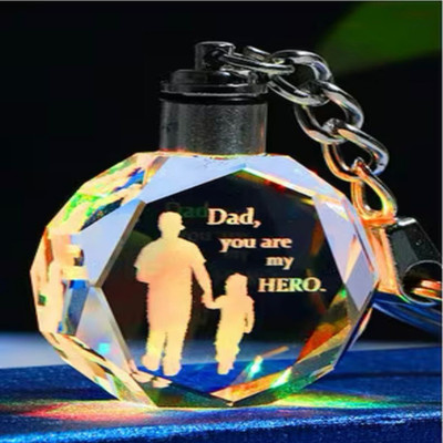 Picture Affairs Production Personalized Round Crystal Mattel LED Key Chains Key Chain