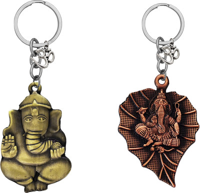 M Men Style Lord Ganesha Om Metal Key Ring – Keychain for Car, Bike & Office Skey599-589 Key Chain