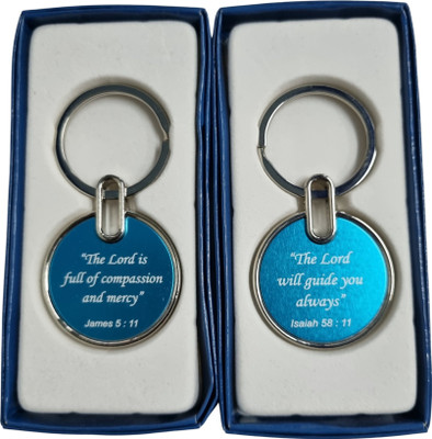 BLESSINGS Bible Verse Blue 7 Key Chain