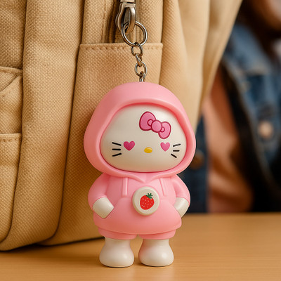 Krishna Trading hello kitty face changing keychain toy – pink cartoon character key ring for kid Key Chain