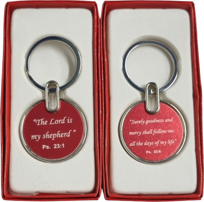 BLESSINGS Bible Verse Circle Metal 2 Key Chain
