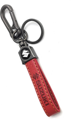 ABEL New Leather Keychain for suzuki Car with Metalic Hook. Stylish Leather Key Chain