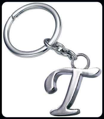 gtrp Keychain-Alphabet Letter T Metal Silver T letter Key Chain Key Chain