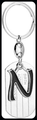 Meeko.com lphabet N Silver Black Metal for Car Bike-KC Key Chain