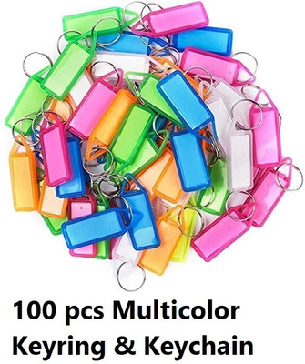 Sansuka 100 pcs Multicolor Keyring & Keychain with Two Side Id Labels Key Chain