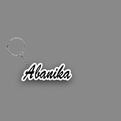 SY Gifts SYG Abanika Name Keychain White And Black Key Chain