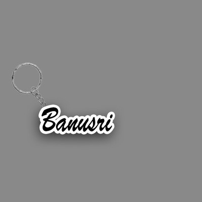 SY Gifts SYG Banusri Name Keychain White And Black Key Chain