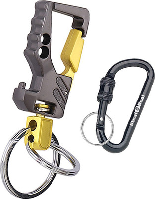 StealODeal Grey Metal Bottle Opener with 50MM Screw Locking Hook Key Chain