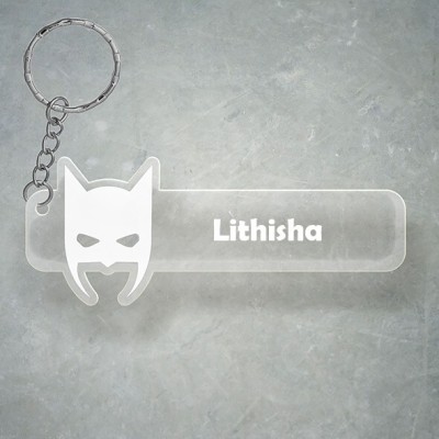 SY Gifts D2 Batman Keychain With Lithisha Name Key Chain