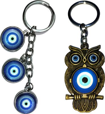 MAG BEE Evil Eye Proection (Design-17 & Design-21) Pack of 2 for Car Bike-kC843 Key Chain