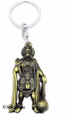 BBG FK_Lord Hanuman Bajrang Bali J Metal Antique Keychain Key Chain