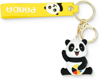SHRI JI 3D Rubber Panda Keychain & Keyring with Strap Key Chain