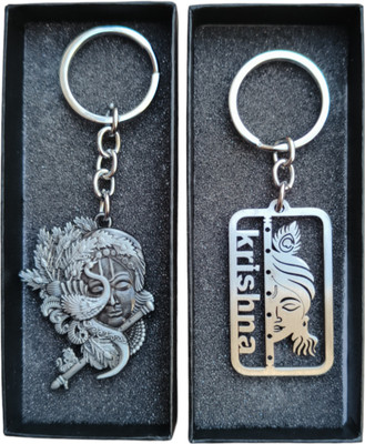 MYV Combo Of Jai Shri Krishna Face Metal Keychain (Multicolour) Key Chain