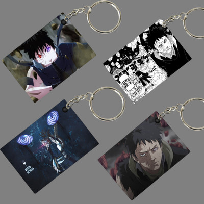 Replix Premium (Pack of 4) Naruto Obito Anime Printed Keychain ( Obito Uchiha-kc ) Key Chain