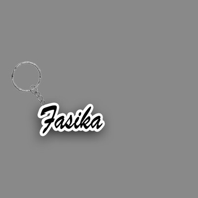 SY Gifts SYG Fasika Name Keychain White And Black Key Chain