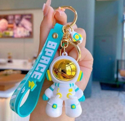 SRG Astronaut Keychain with Strap and Charm with Hook Blue Key Chain