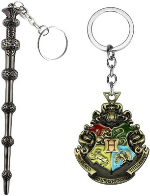 BBG NEW_Harry Potter wand and Badge Keychain Combo Car Bike Home Keychain Key Chain