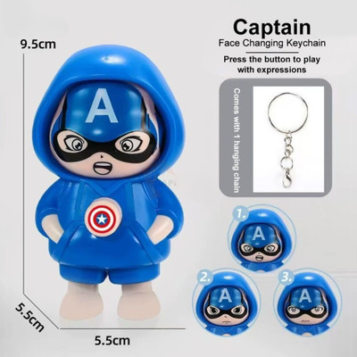 pap Captain America Expression Changeable Toy Key Chain