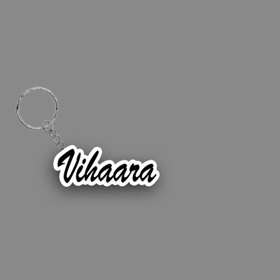 SY Gifts SYG Vihaara Name Keychain White And Black Key Chain
