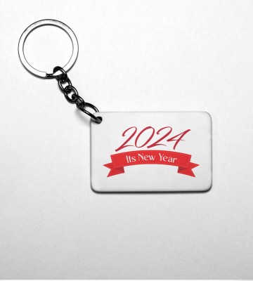 Tulip Art Welcome 2024,Graphics Printed Keychain On New Year Best Gift Key Chain