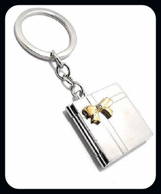 gtrp Book-Shape Double Photo Frame Key Chain, Material - Metal, Color - Silver-A Key Chain