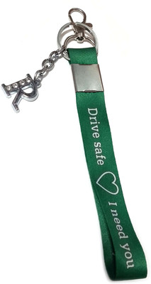 Meeko.com R letter with Drive Safe Tag key chain 0p Key Chain