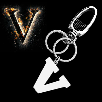 Shiv Jagdamba A to Z Alphabet Key Rings Stainless Steel Letter Charm Keychain V - LCKShiv999 Key Chain